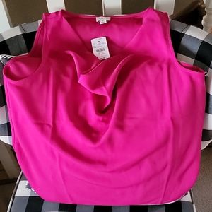 Jcrew women's M sleeveless pink flowing neck top